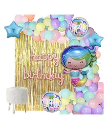 Party Anthem Happy Birthday Balloons Set Mermaid Theme Multicolour - Pack of 210