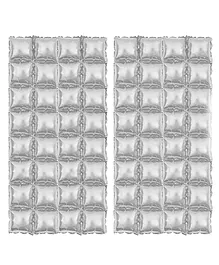 Johra Square Foil Curtain Birthday Decoration Silver - Pack of 2