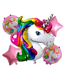 Johra Birthday Balloon Decoration Unicorn Theme Multicolour - Pack of 5