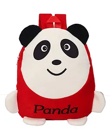 Lychee Bags Velvet Nursery Bag Panda Design Red - 14 Inches