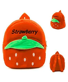 Lychee Bags Velvet Nursery Strawberry Design Red - 14 Inches