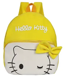 Lychee Bags Velvet Nursery Bag Hello Kitty Design Yellow - 14 Inches