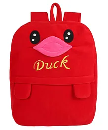 Lychee Bags Velvet Nursery Bag Duck Design Red - 14 Inches