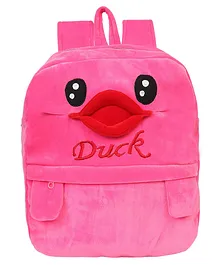 Lychee Bags Velvet Nursery Bag Duck Design Pink - 14 Inches