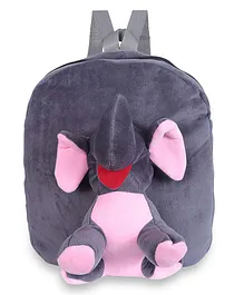 Lychee Bags Velvet Nursery Elephant Design Multicolour - 14 Inches