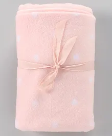 Mothercare Essentials Cotbed Polka Dot Fleece Blanket - Pink