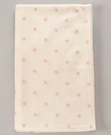 Mothercare Essentials Cotbed Polka Dot Fleece Blanket - White