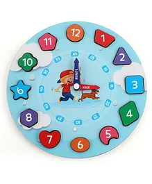 Aditi Toys Sorting Blocks and Teaching Clock With Numbers 12 Pieces - Multicolor