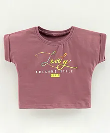 Enfance Core Short Sleeves Love Print Top - Pink