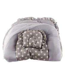 Mittenbooty Mosquito Net Bedding Jumbo With Pillow Star Print - Grey