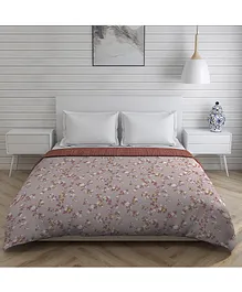 Boutique Living 160 TC 100% Cotton Iris Gaze Reversible Double Bed Comforter Floral Print - Pink