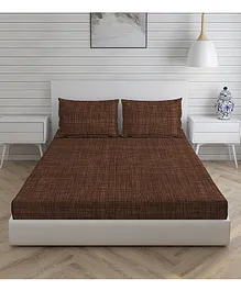 Boutique Living 160 TC 100% Cotton Gauze Double Bedsheet With 2 Pillow Covers Solid Print - Brown