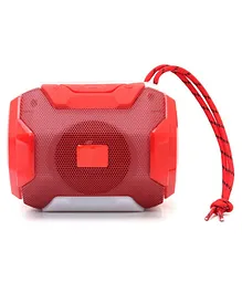 BS Power Drummer Bass Bluetooth Speaker With Flashing LED Lights FM Radio USB Drive & SD Card Slot - Red
