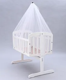 Babyhug Riga Cradle With Mosquito Net - White