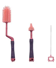 Syga Silicone Baby Bottle Brush Set of 3 - Pink