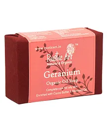 Rustic Art Organic Hand Made Cold processed Geranium Soap - 100 gm
