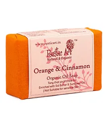 Rustic Art Organic Hand Made Cold processed Orange & Cinnamon Soap - 100 gm