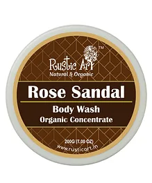 Rustic Art Organic Rose Sandal Body Wash Concentrate - 200 gm