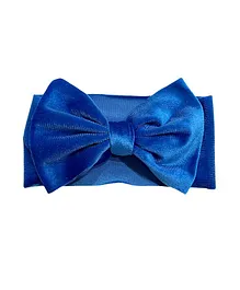 Knotty Ribbons Oversized Bow Velvet Headband - Blue