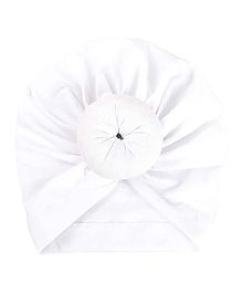 SYGA Cotton Hat Bun Turban White - Circumference 32 cm