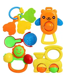 YAMAMA Baby Rattle Teether Toy Set Pack Of 5 - Multicolor