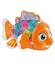 YAMAMA Musical Electric Universal Transparent Gear Lighting Fish Toy - Multicolour