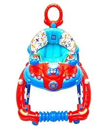 Mee Mee 3-in-1 Walker with Rocker and Push Walking with Parent Handle - Blue Red