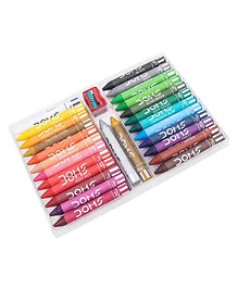 Doms Jumbo Wax Crayons of 26 Shades with Sharpener - Multicolor