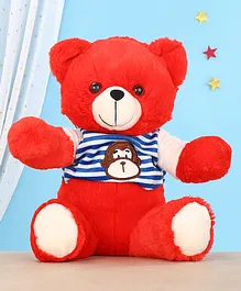 Chun Mun Stuff Teddy Bear Soft Toy With T-Shirt Red - Height 30 cm
