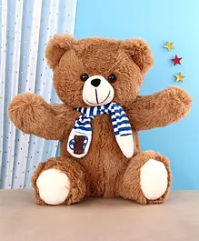 Chun Mun Teddy Bear Soft Toy With Scarf Brown - Height 34 cm