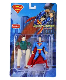 Funskool Quick Change Superman Action Figure Pack of 2 - Height 13 cm Each  (Color May Vary)
