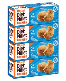 Weleet Healthy Digestive Cookies Pack Of 4 - 90 gm Each