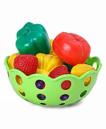 Speedage Toy Fruits with Basket Set of 12 Pieces - Green