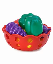 Speedage Toy Fruits with Basket Set of 12 Pieces - Red