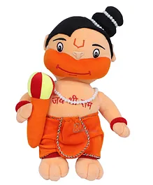 BABYJOYS Lord Hanuman Stuffed Soft Toy Orange - Height 53 cm