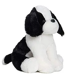 BABYJOYS Stuffed Dog Soft Toy White Black - Height 22 cm