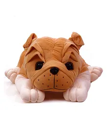 BABYJOYS Stuffed Bull Dog Soft Toy Brown - Height 75 cm