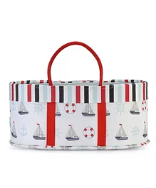 Baby Jalebi Ahoy Theme Diaper Caddy Bag - Red