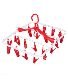 Baby Moo Foldable Square Clips Hanger - Red