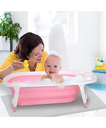 Baby Moo Portable Folding Bath Tub With Drain Plug - Pink