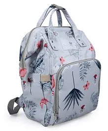 Baby Moo Waterproof Backpack Style Maternity Diaper Bag Tropical Print - Blue