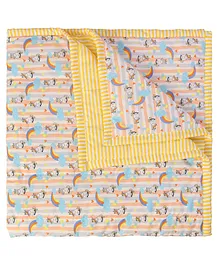 Enfance Nursery Unicorn Printed Quilt - Yellow