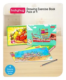 Babyhug Drawing Exercise Unruled Book Pack of 4 - 56 Pages Each