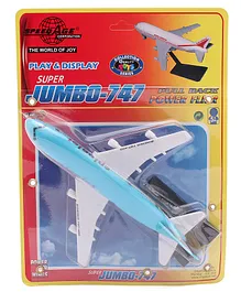 Speedage Pull Back Jumbo 747 Air Plane Spicejet- Blue(Color May Vary)