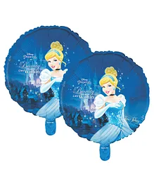 Sparkloon Disney Princess Cinderella Round Foil Balloon Multicolor - Pack Of 2