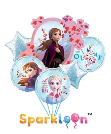 Sparkloon Disney Frozen Foil Balloon & Front Back Mini Cutout Multicolour - Pack of 6