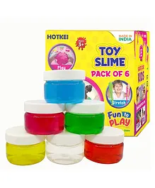 Hotkei Scented DIY Magic Slime Gel Jelly Pack of 6 Multicolour - 50 gm each