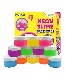 Hotkei Scented DIY Magic Neon Slime Gel Jelly Pack of 12 Multicolour - 50 gm each