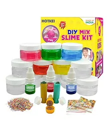 Hotkei Scented DIY Magic Slime Gel Jelly with Activity Kit Pack of 10 Multicolour - 50 gm each