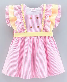 Rassha Cap Sleeves Striped Dress - Light Pink